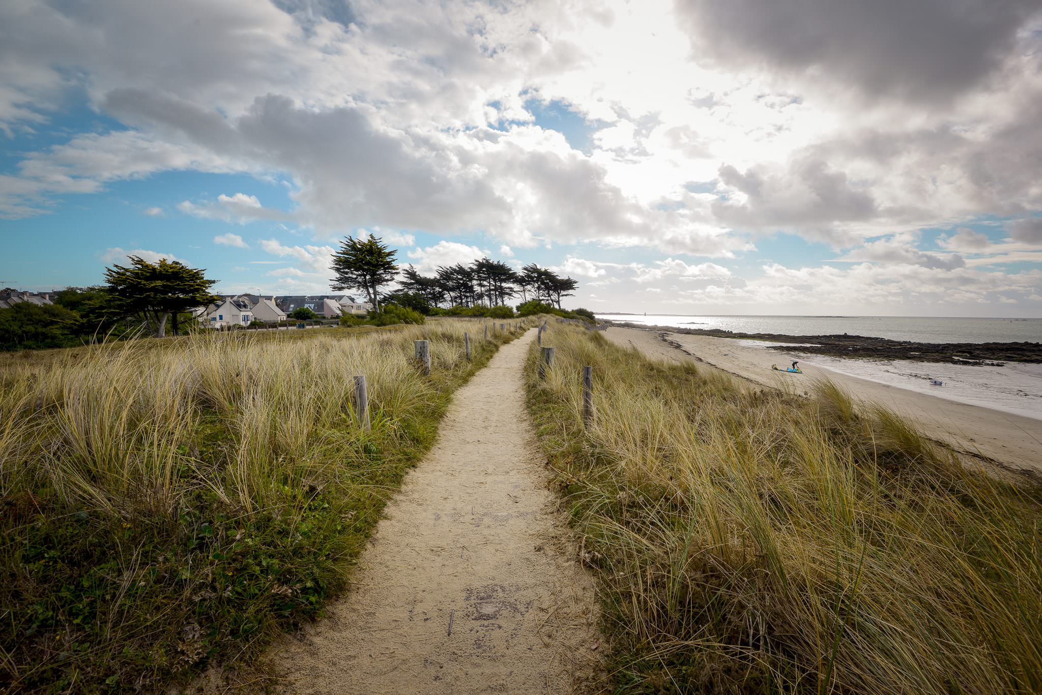 Chemin sur la dune, plage de Kerguelen à Larmor-Plage