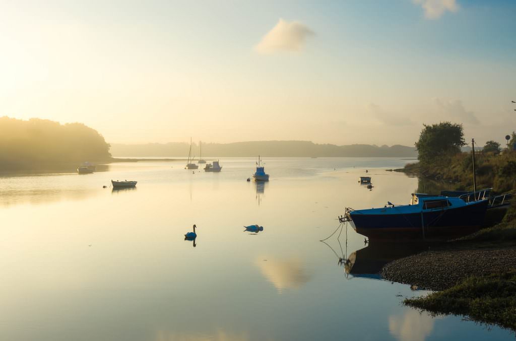 Lever de soleil sur les bords du Blavet à Lanester (Morbihan) 