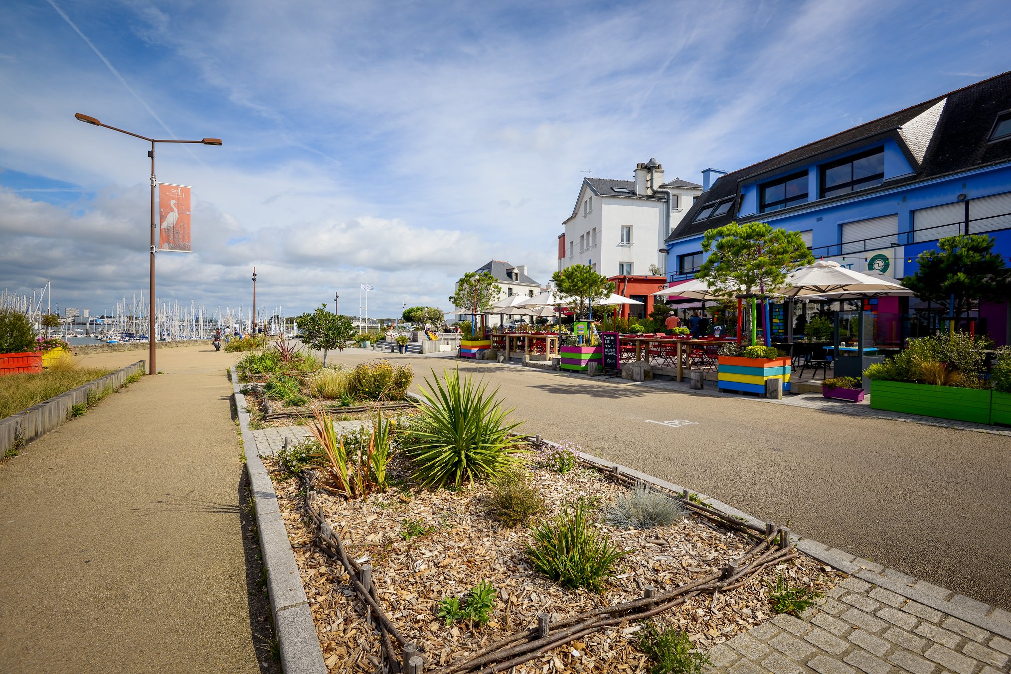 Locmiquélic, le port de Sainte-Catherine et ses terrasses, Morbihan