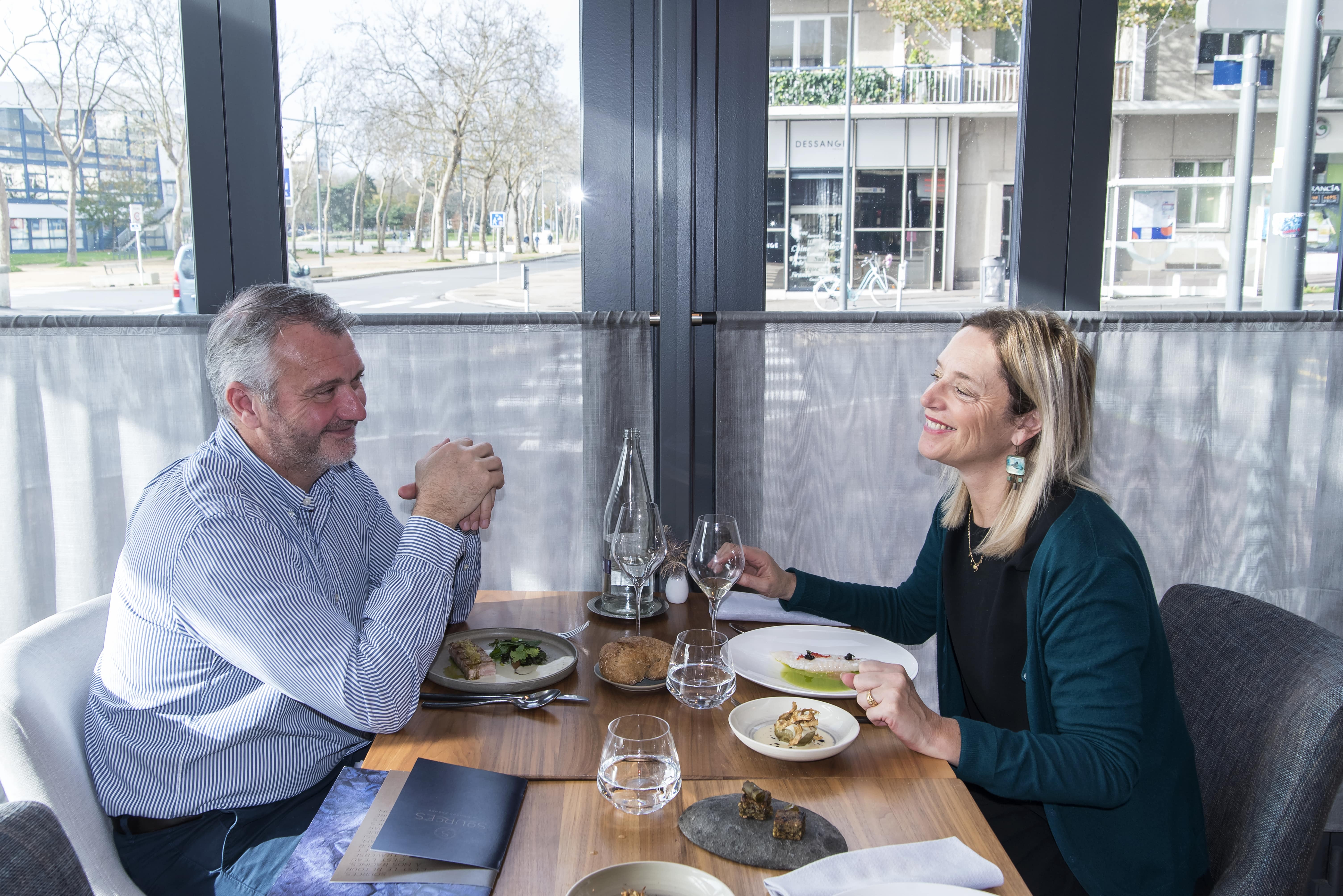 Repas en amoureux au restaurant gastronomique, étoilé au guide Michelin, Sources à Lorient (Morbihan)