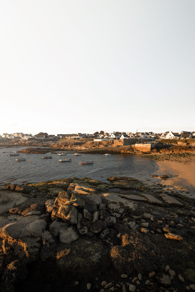 Coucher de soleil au petit port de Kerroc'h, Ploemeur (Morbihan)