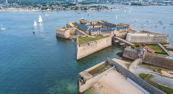 Vue aérienne de la citadelle de Port-Louis