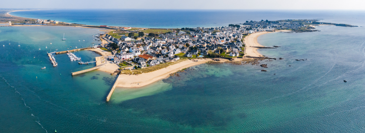 Vue aérienne de la presqu'île de Gâvres (Morbihan)