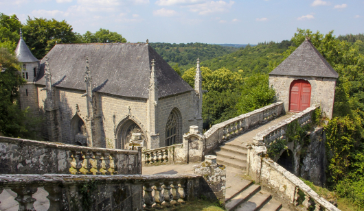 Site de la chapelle Sainte-Barbe au Faouët, dans le Morbihan (Bretagne Sud)