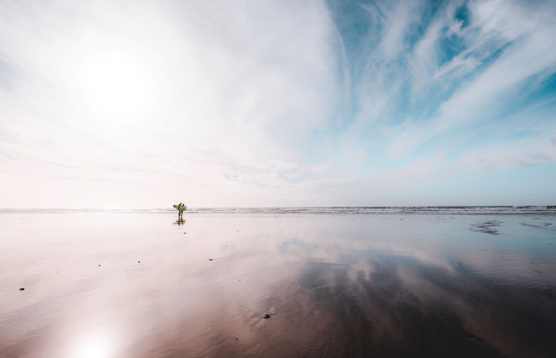 Surf sur la Grande Plage de Gâvres (Morbihan)