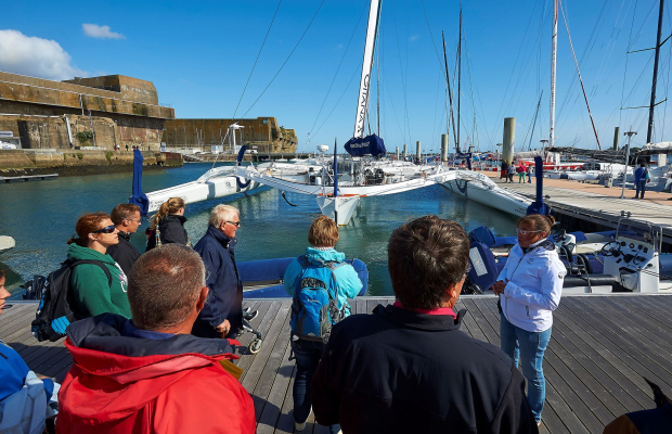 Visite guidée du pôle course au large de Lorient La Base (Morbihan)