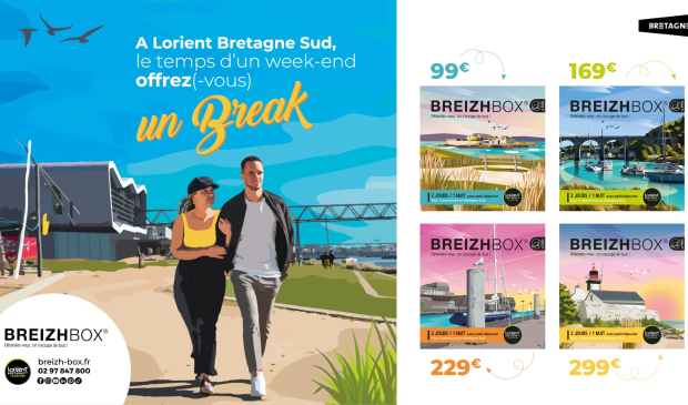 La nouvelle gamme de coffrets-cadeaux Breizhbox 2024-2025 en collaboration avec La Loutre, séjours et week-ends à Lorient Bretagne Sud (Morbihan)